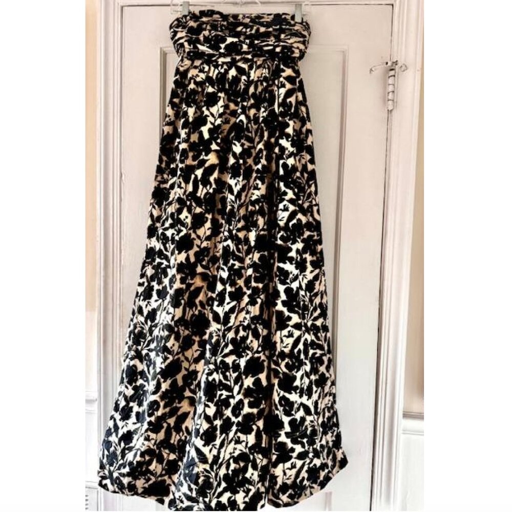 J Crew Collection Strapless Bow Back Maxi Floral Print Cotton Maxi Dress Wedding - Picture 6 of 15